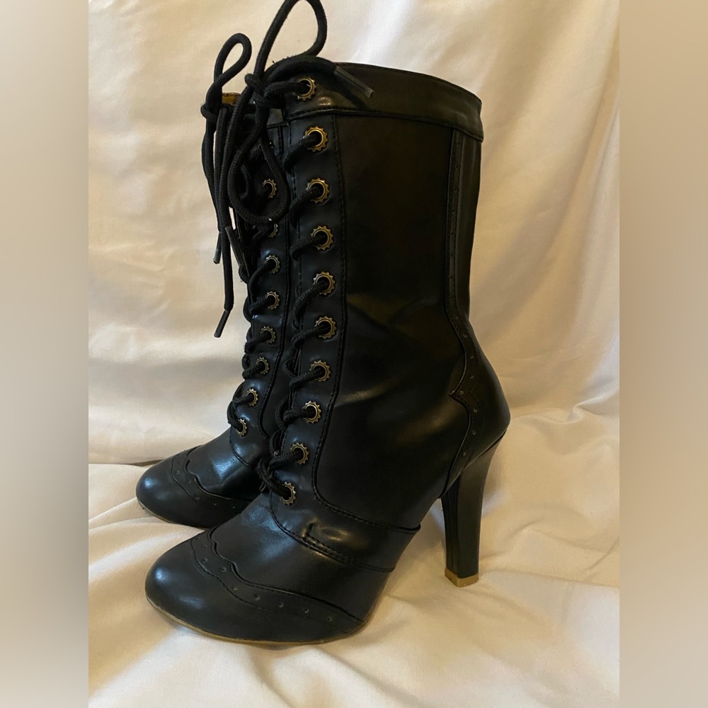 Demonia Tesla-102 Steam Punk Boots Size 6